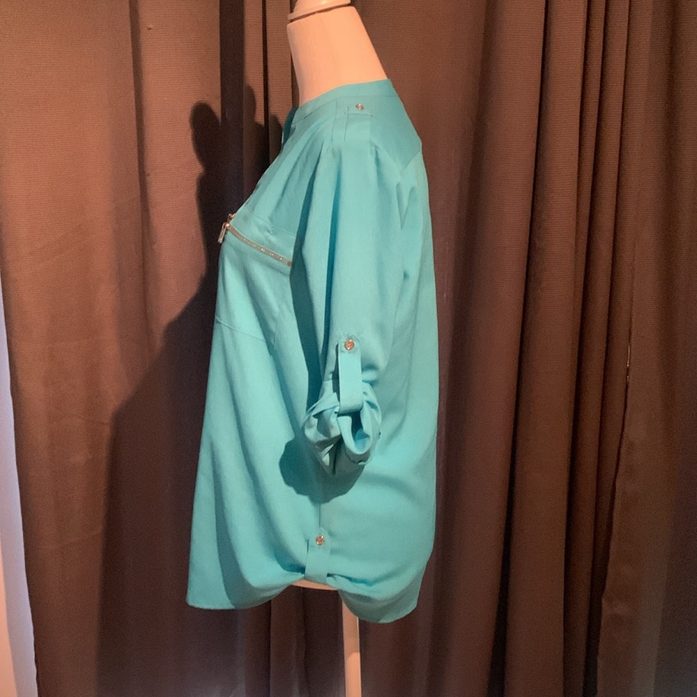 Calvin Klein Polyester Button Down Zip Detail Blo… - image 2